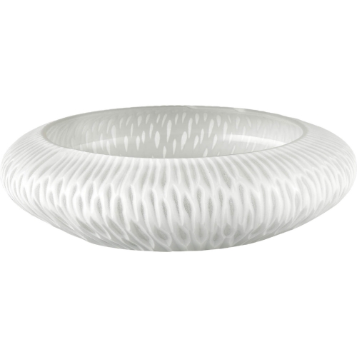 Wendy Decorative Bowl in White Frosted Glass