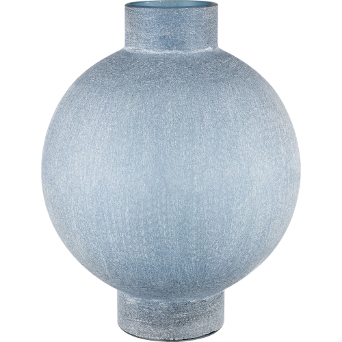 Skye Vase in Blue Frosted Glass