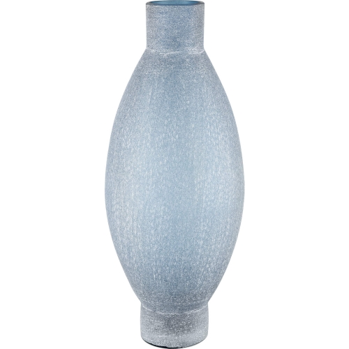 Skye Vase in Blue Frosted Glass