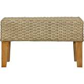 Lemoni Bench in Woven Rattan & Wood