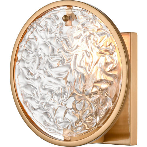 Ombelle 5"H 1 Light Wall Sconce in Satin Brass & Textured Glass