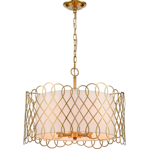 Harp Lane 21"W 4 Light Pendant in Satin Brass