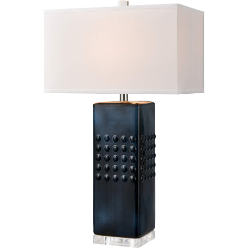 Easdale 30"H 1 Light Table Lamp in Dark Blue Glaze Ceramic