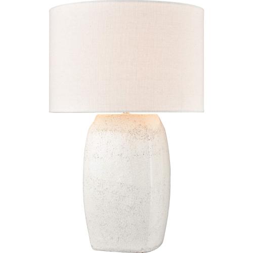 Abbeystead 23"H 1 Light Table Lamp in White Crackle Terracotta