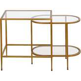 Blain Nesting Table in Brass Metal & Tempered Glass (Set of 2)