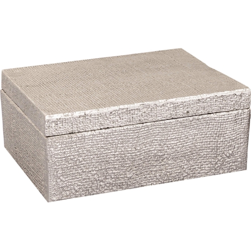 Square Linen Texture Box in Antique Nickel Aluminum