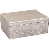 Square Linen Texture Box in Antique Nickel Aluminum