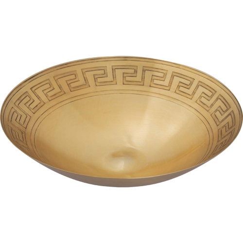 Greek Key Centerpiece Decorative Bowl in Antique Brass Iron