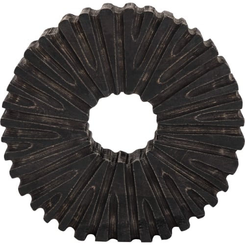 Aston Round Sculpture in Black Mango Wood