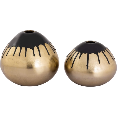 Abbott Vase in Brass & Black (Set of 2)