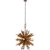 Sigma 28"W 4 Light Pendant In Autumn Brass