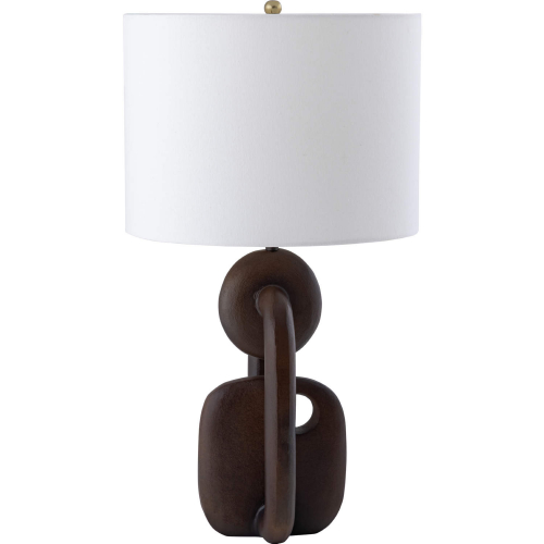 Colden 25.5"H 1 Light Table Lamp in Bronze & White Linen