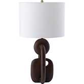 Colden 25.5"H 1 Light Table Lamp in Bronze & White Linen