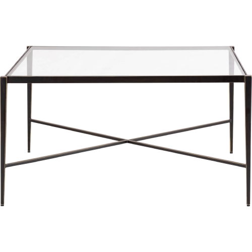 Leon Coffee Table in Dark Bronze Iron & Glass