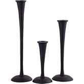 Trumpet Candleholder in Aged Black Aluminum (Set of 3)