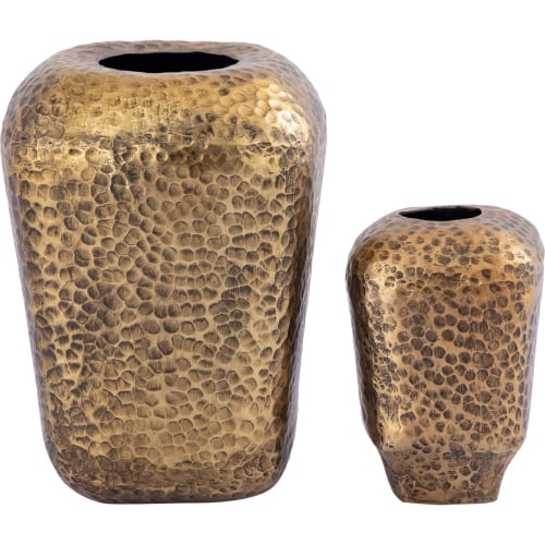 Organic Vase in Aged Brass Aluminum (Set of 2)