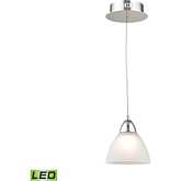 Piatto 6"W 1 Light Ceiling Pendant Light in Chrome & Glass