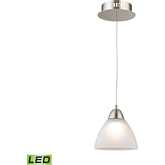 Piatto 6"W 1 Light Ceiling Pendant Light in Satin Nickel & Glass