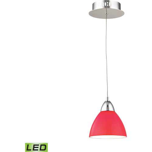 Piatto 6"W 1 Light Ceiling Pendant Light in Chrome & Glass