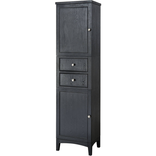 Kent Tall Linen Tower Cabinet in Brown Finish Wood