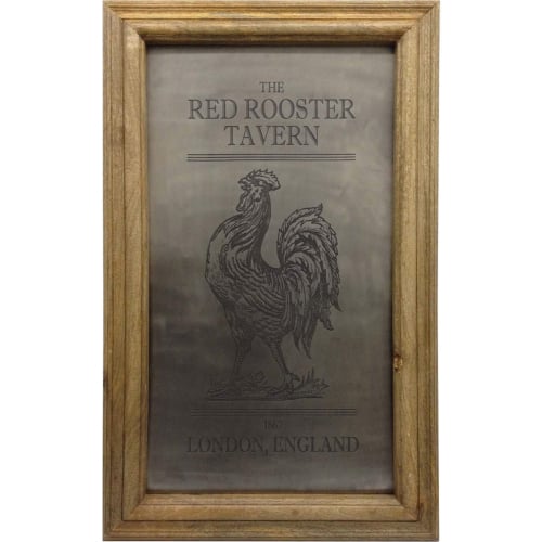 Rooster Etched Magnet Board in Pewter