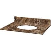 25" Bathroom Vanity Top for Oval Undermount Sink in Dark Brown Emperador Marble