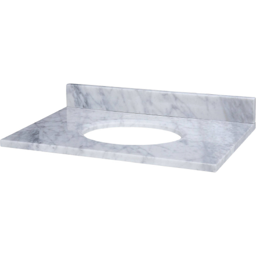 25" Bathroom Vanity Top for Oval Undermount Sink in White Carrara Marble