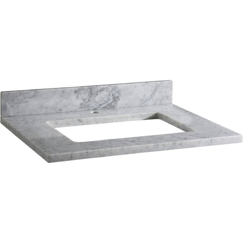 25" Bathroom Vanity Top for Rectangular Undermount Sink in White Carrara Marble