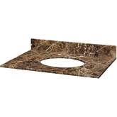 31" Bathroom Vanity Top for Oval Undermount Sink in Dark Brown Emperador Marble