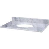 31" Bathroom Vanity Top for Oval Undermount Sink in White Carrara Marble