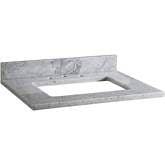 31" Bathroom Vanity Top for Rectangular Undermount Sink in White Carrara Marble