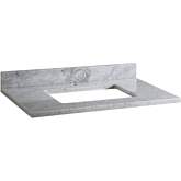 37" Bathroom Vanity Top for Rectangular Undermount Sink in White Carrara Marble