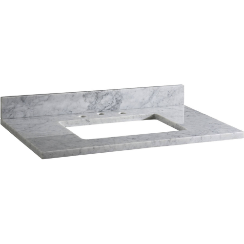 37" Bathroom Vanity Top for Rectangular Undermount Sink in White Carrara Marble