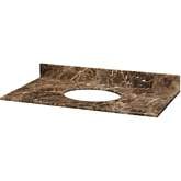 49" Bathroom Vanity Top for Oval Undermount Sink in Dark Emperador Marble