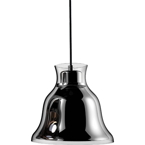 Bolero 1 Light Ceiling Pendant in Chrome w/ Bell Shaped Glass