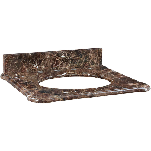 Malago 25" Stone Vanity Top for Oval Undermount Sink in Dark Brown Marble