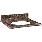 Malago 25" Stone Vanity Top for Oval Undermount Sink in Dark Brown Marble