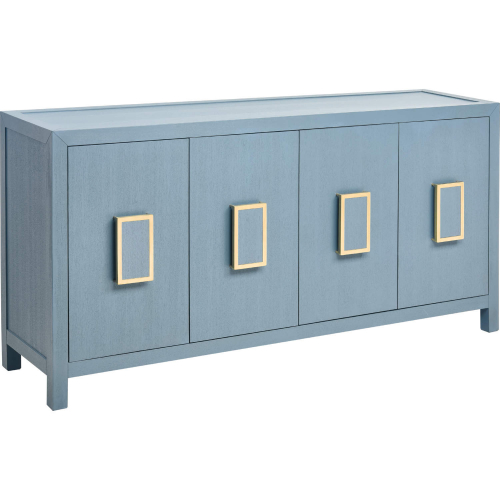 Hawick Credenza in Aged Blue Wood & Gold Metal