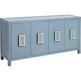 Hawick Credenza in Aged Blue Wood & Gold Metal