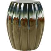 Roker Accent Stool in Multicolor Reactive Glaze Ceramic