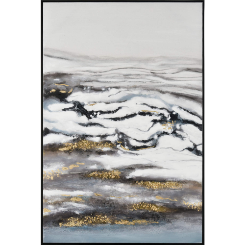 Tumult Framed Wall Art in Off White, Gold, Black