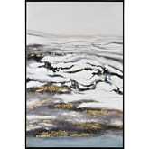 Tumult Framed Wall Art in Off White, Gold, Black