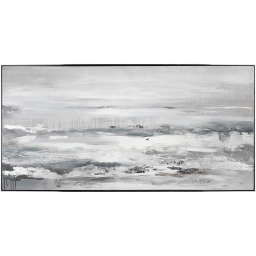 Renew Framed Wall Art in Gray, White & Silver Canvas