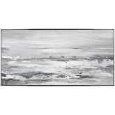 Renew Framed Wall Art in Gray, White & Silver Canvas