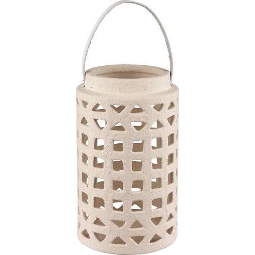 Haney Lantern in Cream Ivory Ceramic