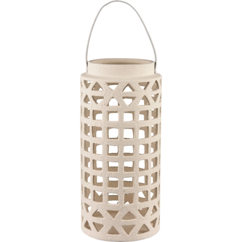 Haney Lantern in Cream Ivory Ceramic