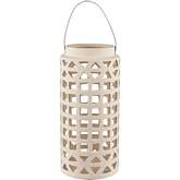 Haney Lantern in Cream Ivory Ceramic