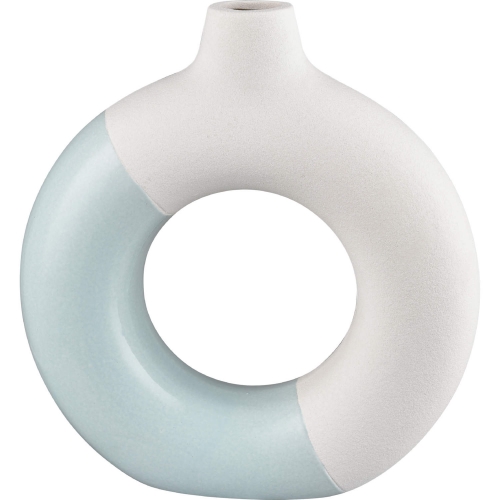 Ciro Vase in White & Light Blue Ceramic