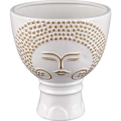 Bette Vase in White & Gold Ceramic