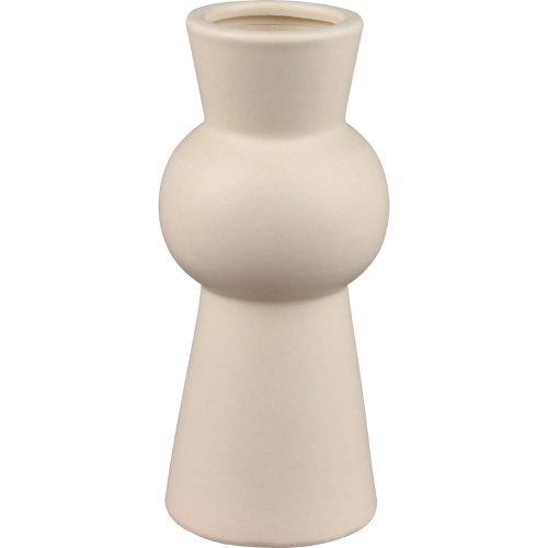 Arcas 8"H Vase in Cream Ivory Ceramic